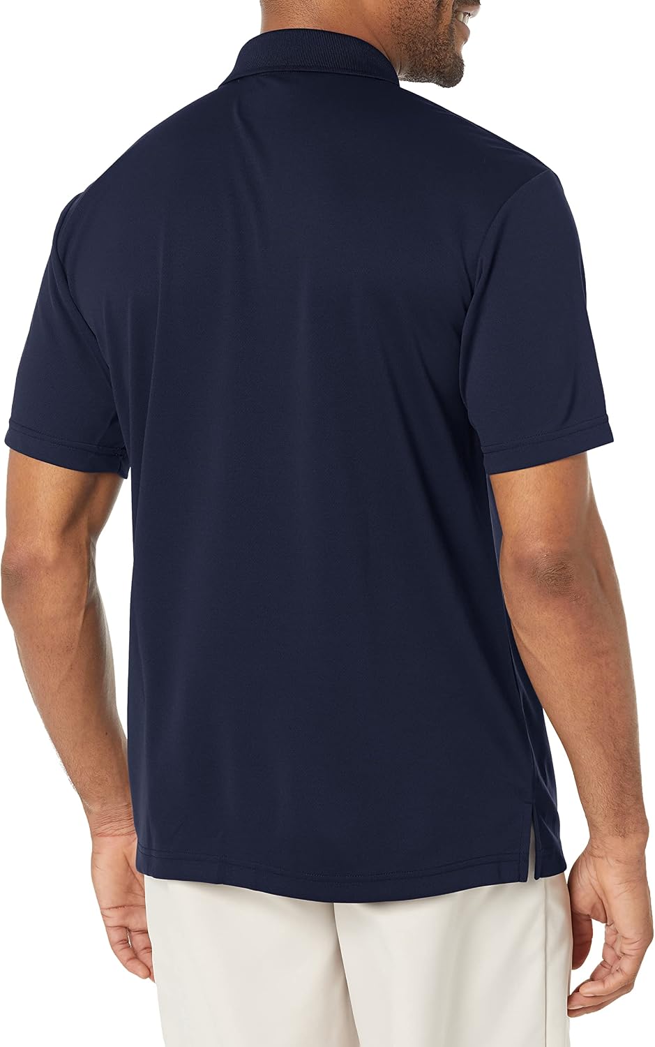 Men's Solid Mesh Short Golf Polo Shirt