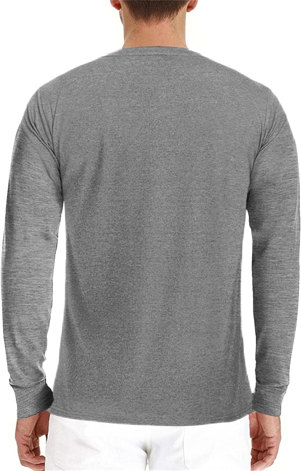Men's Fashion Shirts Long Sleeve Button Cotton T-Shirt with Pocket