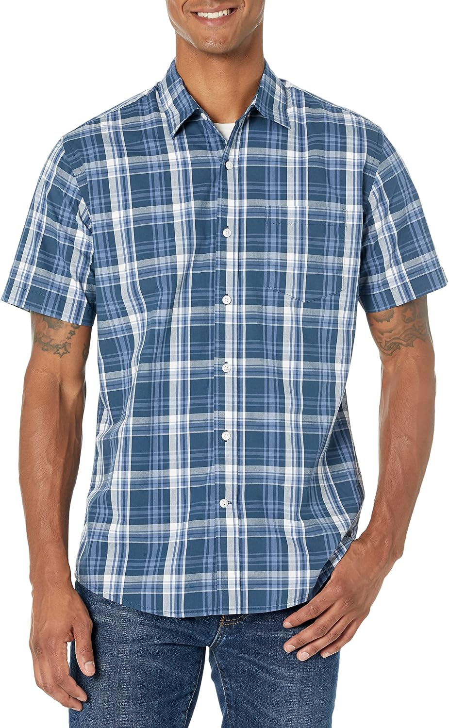 Men's Regular-Fit Short- Poplin Shirt